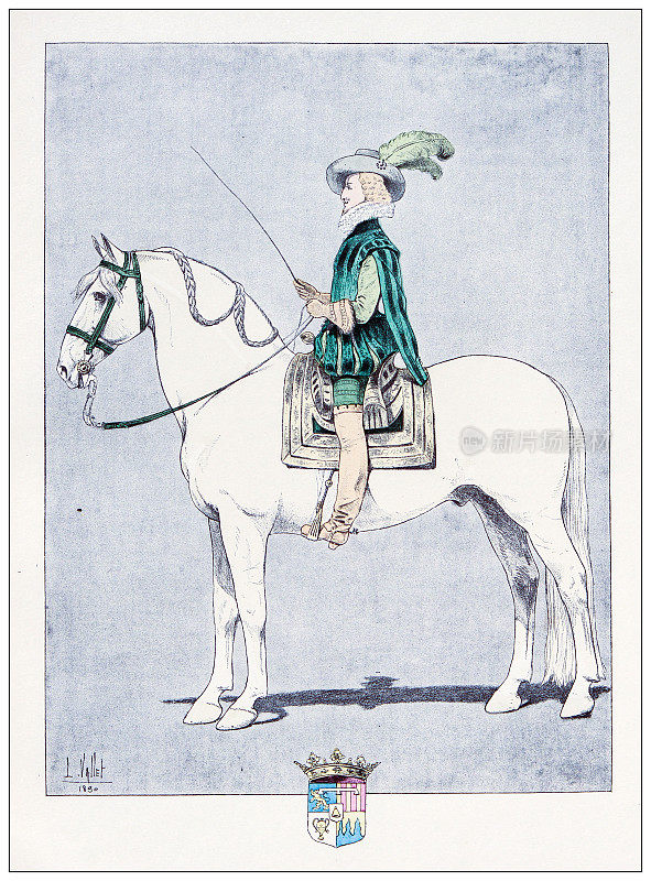 马、骑士和骑兵的古董插图:César-Auguste de Bellegarde, Termes男爵